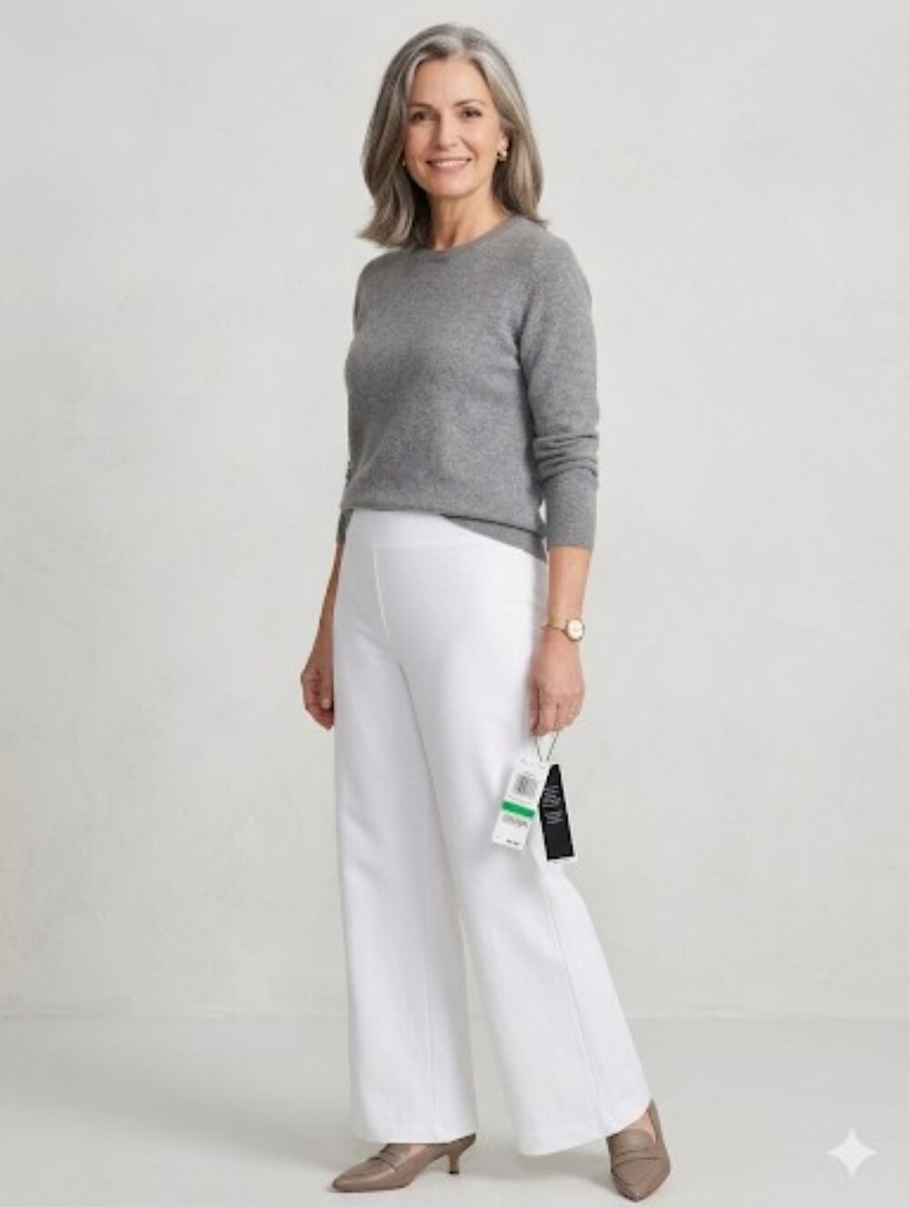 Charter Club Slacks White with side pockets Size L NWT
